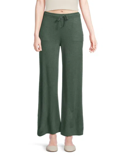 Saks Fifth Avenue Women's Cashmere Drawstring Wide-leg Pants In Green
