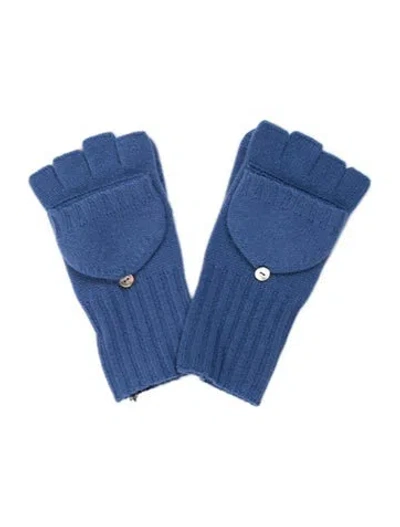 Pre-owned Saks Fifth Avenue Women's Cashmere Gloves W/tags In Blue