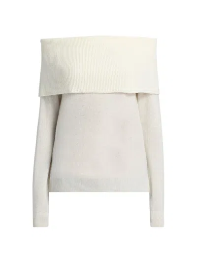 Saks Fifth Avenue Women's Cashmere Off-the-shoulder Sweater In White