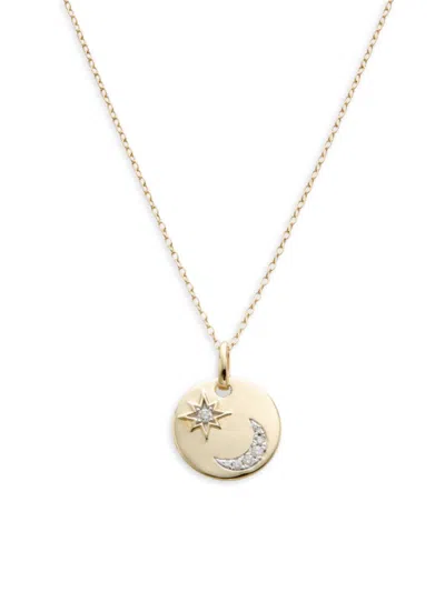 Saks Fifth Avenue Women's Celestial 14k Yellow Gold & 0.1 Tcw Diamond Pendant Necklace