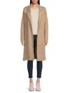 Saks Fifth Avenue Women's Checked Open Front Coat In Tan