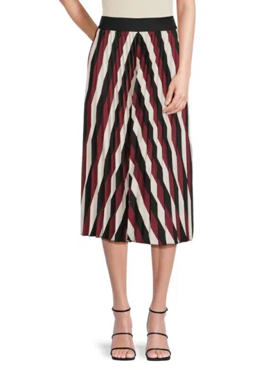 Saks Fifth Avenue Women's Chevron Print Midi Skirt In Mu:berry Cherry