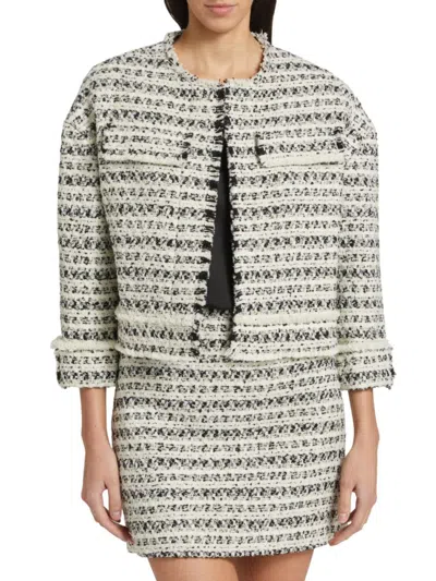 Saks Fifth Avenue Women's Christie Cropped Tweed Jacket In Boucle White