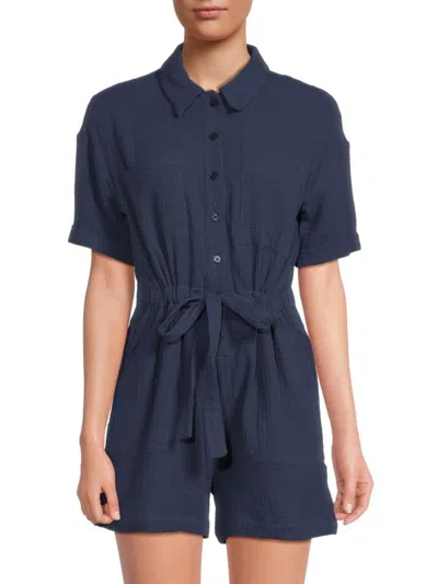 Saks Fifth Avenue Women's Cinched Waist Utility Romper In Coastal Blue