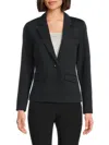 Saks Fifth Avenue Women's Classic Pinstripe One-button Blazer In Gray