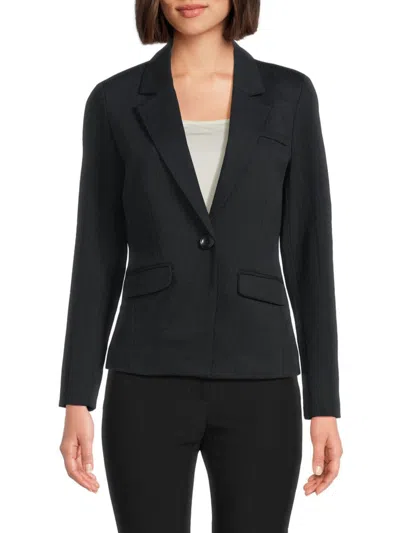Saks Fifth Avenue Women's Classic Pinstripe One-button Blazer In Gray