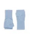 Saks Fifth Avenue Women's Collection Cable-knit Wool Magnetic Flip-top Mittens In Clear Sky