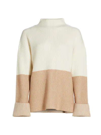 Saks Fifth Avenue Women's Collection Cashmere Funnel-neck Twisted Rib-knit Sweater In Multi