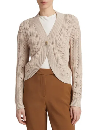 Saks Fifth Avenue Women's Collection Crochet Pointelle Bolero Cardigan In Cream
