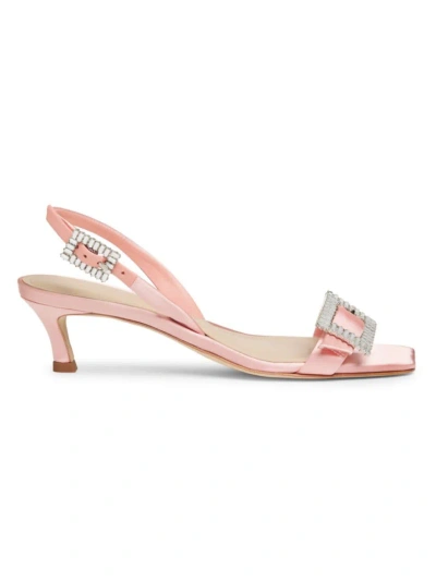 Saks Fifth Avenue Women's 45mm Satin Slingback Sandals In Blush