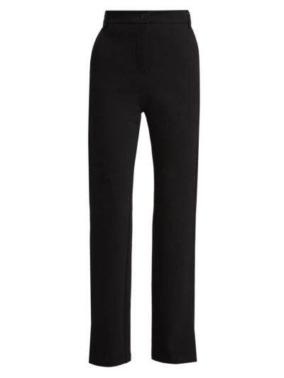 Saks Fifth Avenue Women's Collection Straight-leg Split-hem Trousers In Black