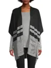 SAKS FIFTH AVENUE WOMEN'S COLLECTION STRIPED COLORBLOCKED KNIT CAPE