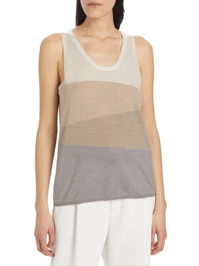 Saks Fifth Avenue Women's Colorblock Wool Tank Top In Sand