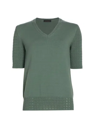 Saks Fifth Avenue Women's Cotton-blend V-neck T-shirt In Forest