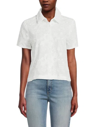 Saks Fifth Avenue Women's Cotton Embroidered Shirt In White