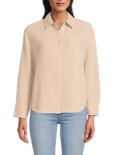 Saks Fifth Avenue Women's Cotton Gauze Shirt In Neutral