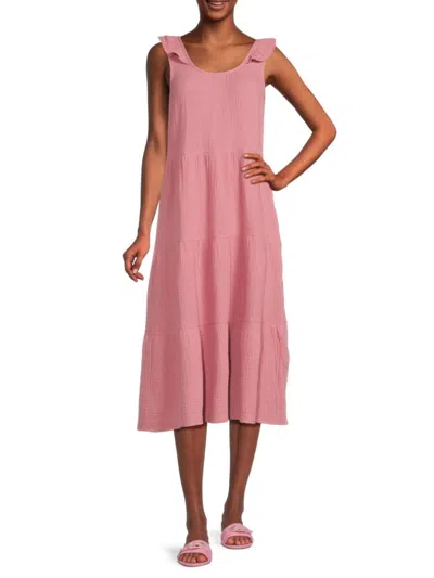 Saks Fifth Avenue Women's Crinkle Midi A-line Dress In Dusty Mauve