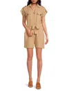 Saks Fifth Avenue Women's Crinkle Utility Romper In Tan