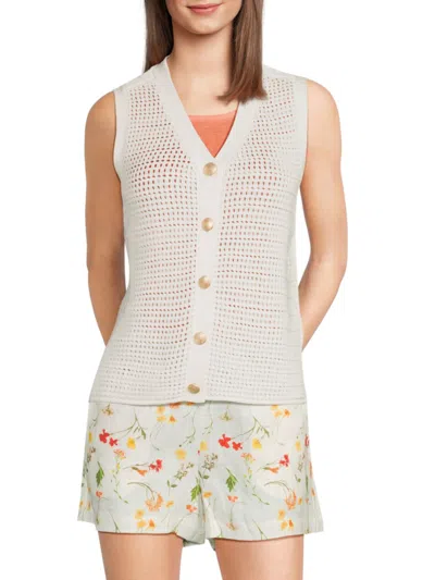 Saks Fifth Avenue Women's Crochet Cardigan In White