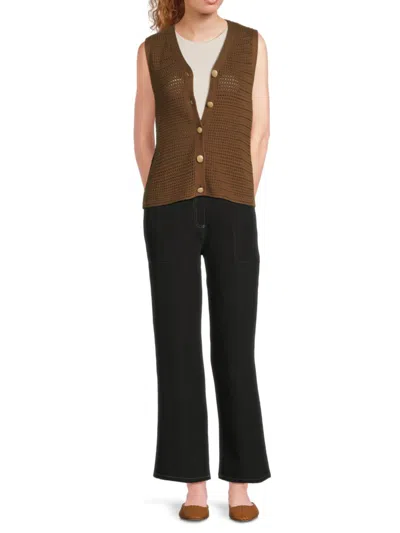 Saks Fifth Avenue Women's Crochet Cardigan In Brown