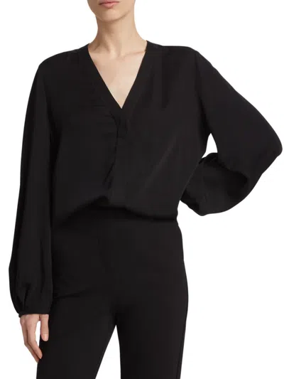 Saks Fifth Avenue Women's Cruise V-neck Blouse In Black