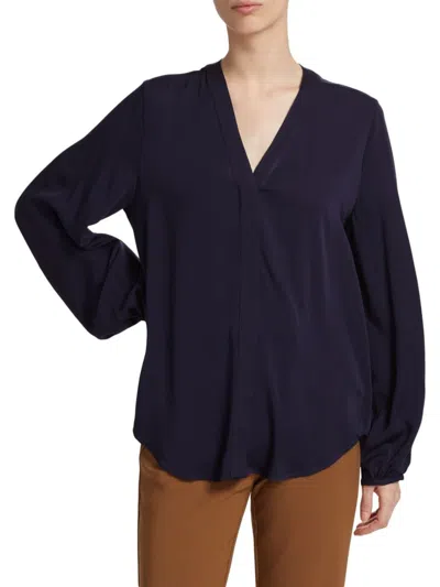 Saks Fifth Avenue Women's Cruise V-neck Blouse In Deep Navy