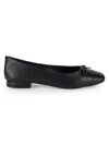 Saks Fifth Avenue Women's Danielle Faux Leather Perforated Bow Ballet Flats In Black