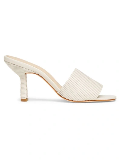 Saks Fifth Avenue Women's 80mm Leather Mules In Pearl