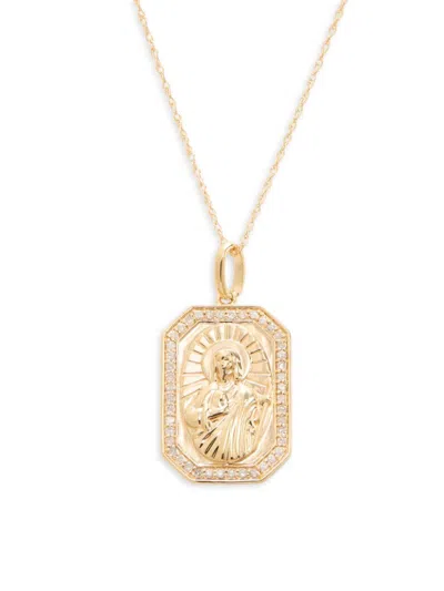 Saks Fifth Avenue Women's Dia 14k Yellow Gold & 0.2 Tcw Diamond Pendant Necklace In Metallic