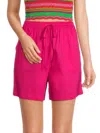 Saks Fifth Avenue Women's Drawstring Shorts In Hot Pink