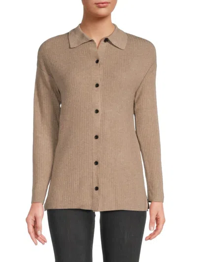 Saks Fifth Avenue Women's Dropped Shoulder Cardigan In Mushroom