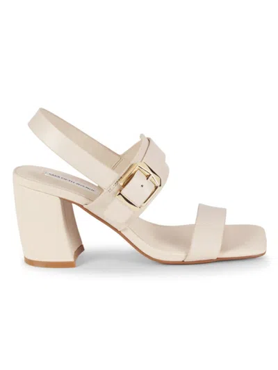 Saks Fifth Avenue Women's Ella 75mm Leather Block-heel Sandals In Cream
