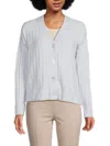 Saks Fifth Avenue Women's Express Seam Cropped Button Cardigan In Blue