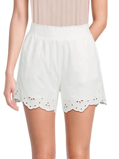 Saks Fifth Avenue Women's Eyelet Embroidered Shorts In White