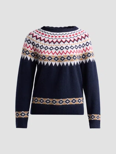 Saks Fifth Avenue Women's Fair-isle-inspired Cashmere Sweater In Blue