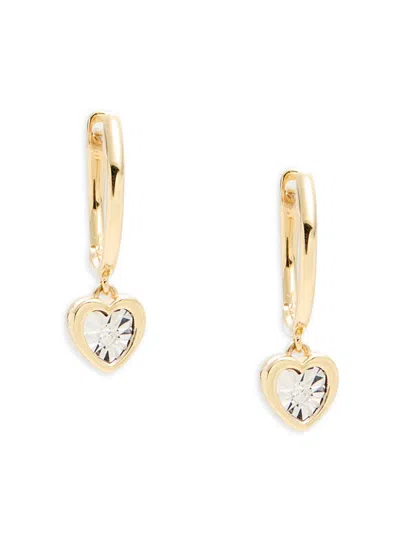 Saks Fifth Avenue Women's Fashion 14k Yellow Gold & 0.02 Tcw Diamond Heart Drop Earrings