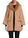 Saks Fifth Avenue Women's Faux Fur Collar Jacket In New Camel