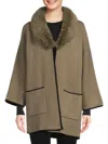 Saks Fifth Avenue Women's Faux Fur Collar Jacket In Olive Combo