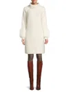 Saks Fifth Avenue Women's Faux Fur-cuff Mini Sweater Dress In Cream