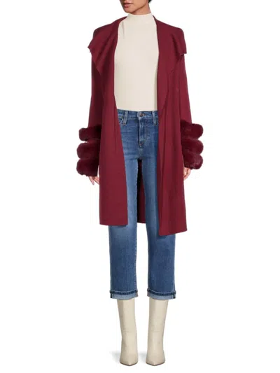 Saks Fifth Avenue Women's Faux Fur Duster In Cabernet