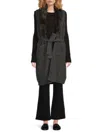 Saks Fifth Avenue Women's Faux-fur-trim Longline Cardigan In Black