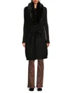 Saks Fifth Avenue Women's Faux-fur-trim Longline Cardigan In Black