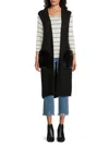 Saks Fifth Avenue Women's Faux Fur Trim Open Front Cardigan In Black