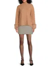 Saks Fifth Avenue Women's Faux-fur-trim Sweater In Brown