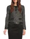 Saks Fifth Avenue Women's Faux Leather-trim Tweed Jacket In Multi
