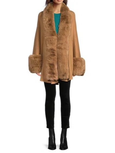 Saks Fifth Avenue Women's Faux Rabbit Cardigan In Camel
