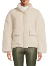 Saks Fifth Avenue Women's Faux Shearling Teddy Jacket In Cream