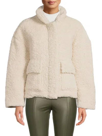 Saks Fifth Avenue Women's Faux Shearling Teddy Jacket In Cream