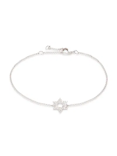 Saks Fifth Avenue Women's 14k White Gold & 0.14 Tcw Diamond Star Bracelet