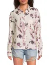 Saks Fifth Avenue Women's Floral 100% Linen Oversized Shirt